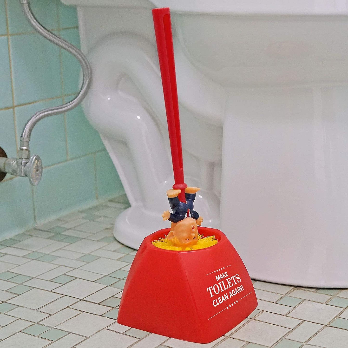 Donald Trump Toilet Bowl Brush W/ Holder