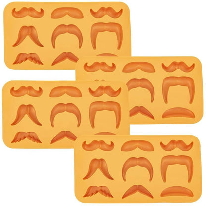 Mustache Variety Ice Cube Tray - Set of 4