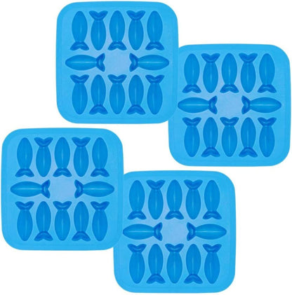 Blue Fish Ice Cube Tray - Set of 4