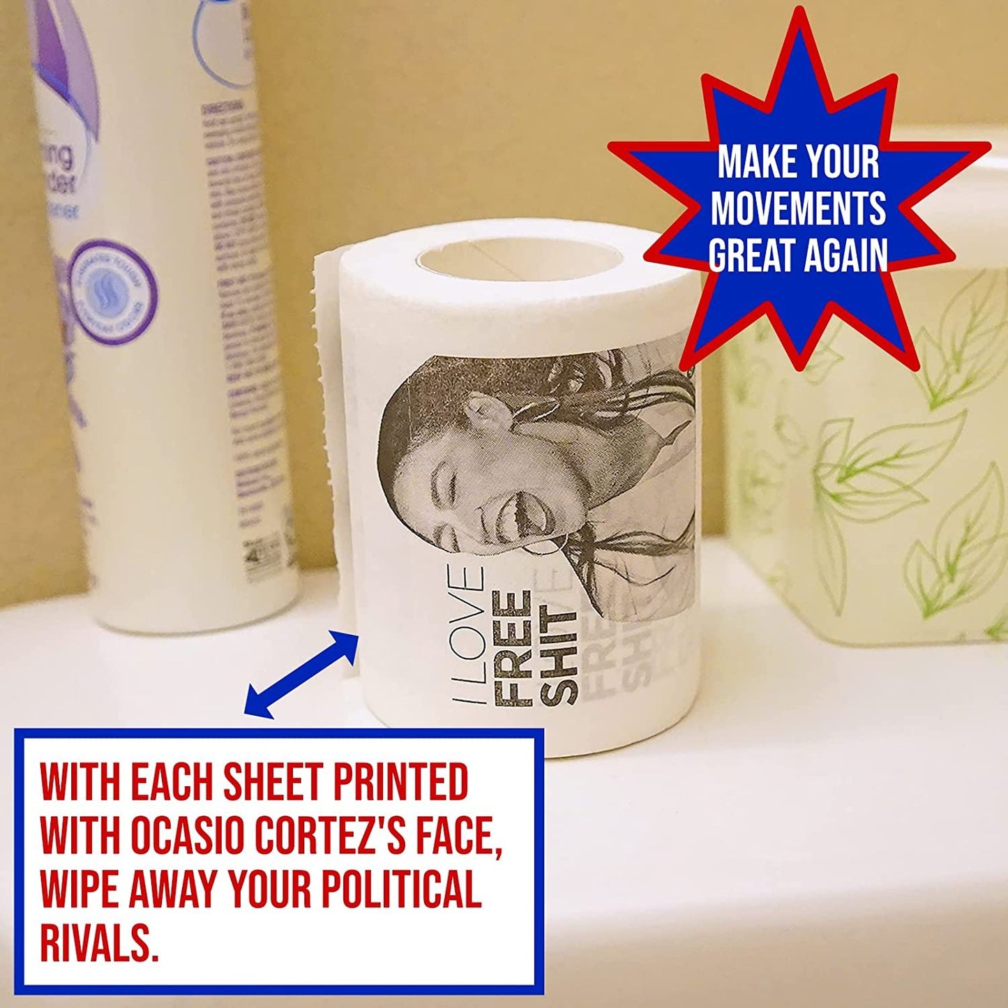 Alexandria Ocasio Cortez Toilet Paper - Set of 3