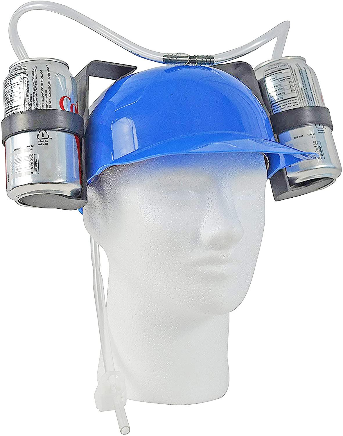 Beer and Soda Guzzler Helmet Blue