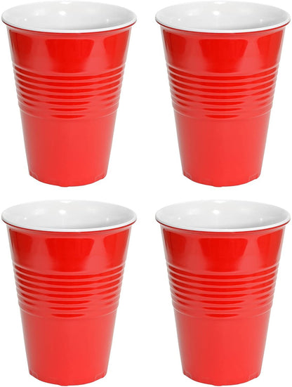 20 Oz Red Hard Plastic Cup - Set of 4