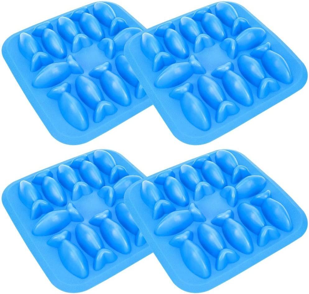 Blue Fish Ice Cube Tray - Set of 4