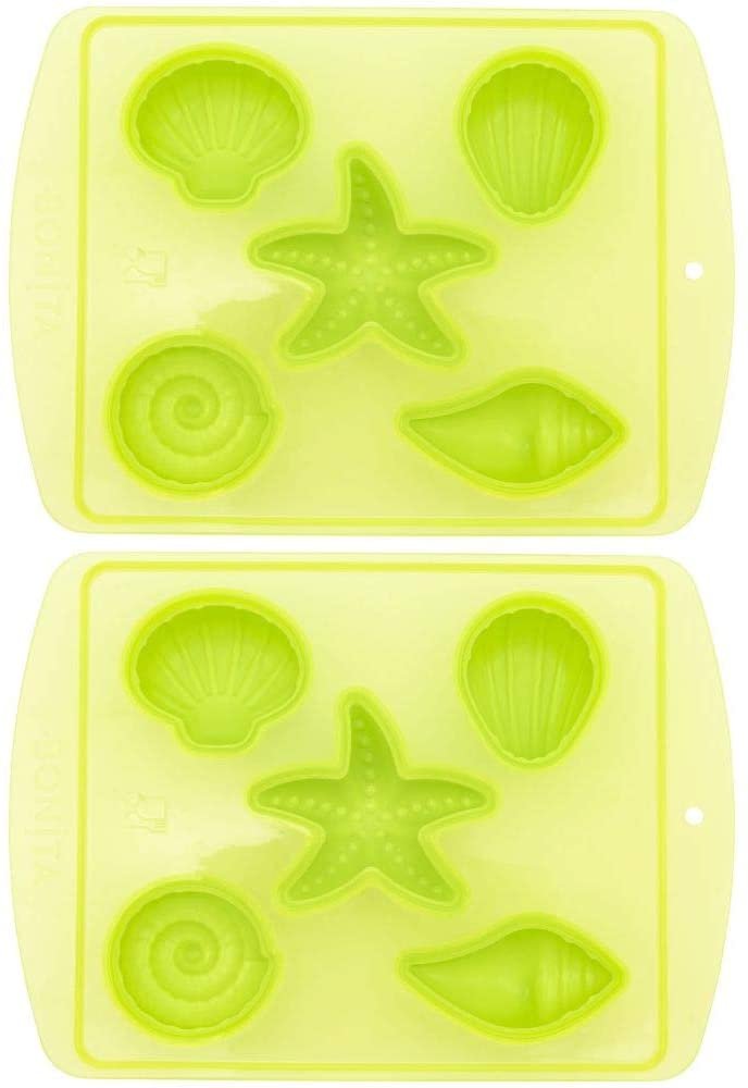 Green Seashells Ice Cube Trays - Set of 2