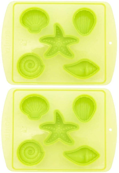 Green Seashells Ice Cube Trays - Set of 2