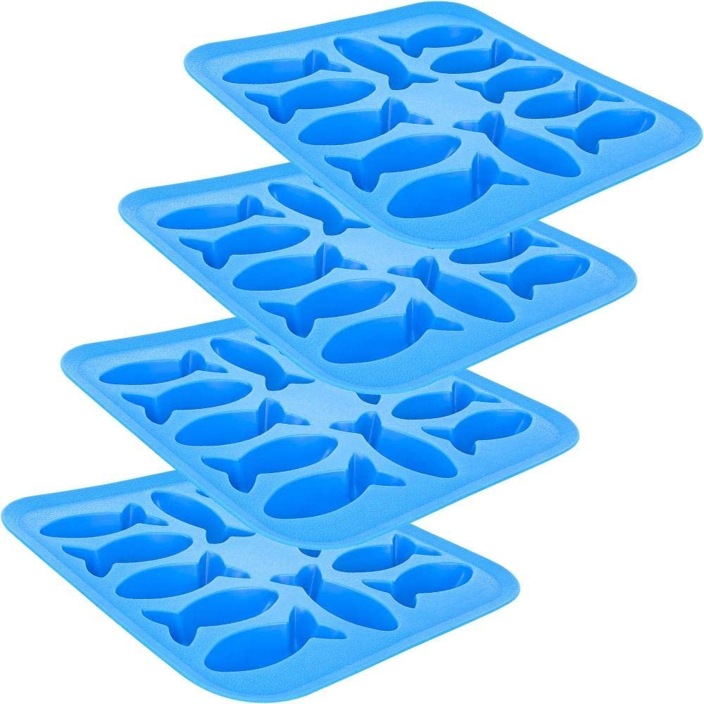 Blue Fish Ice Cube Tray - Set of 4