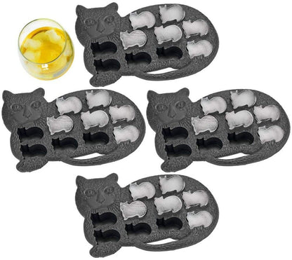 Cat Shaped Ice Cube Tray - Set of 4