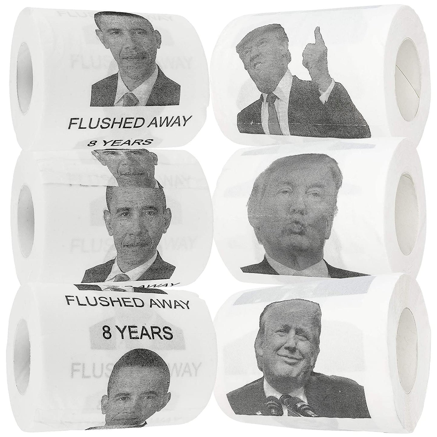 Donald Trump & Barack Obama Toilet Paper - Set of 6