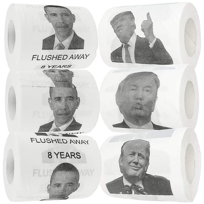 Donald Trump & Barack Obama Toilet Paper - Set of 6