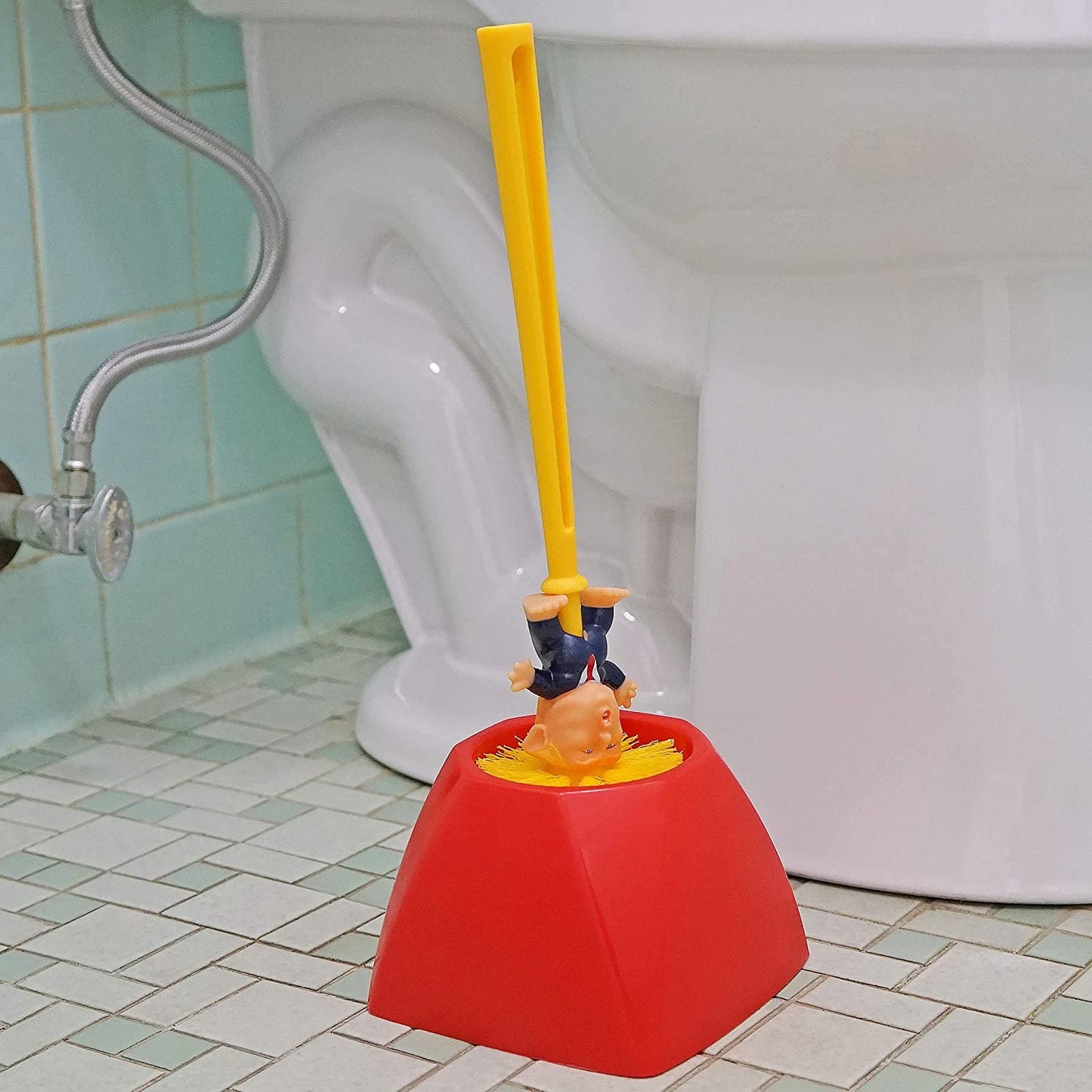 Donald Trump Toilet Bowl Brush W/ Holder