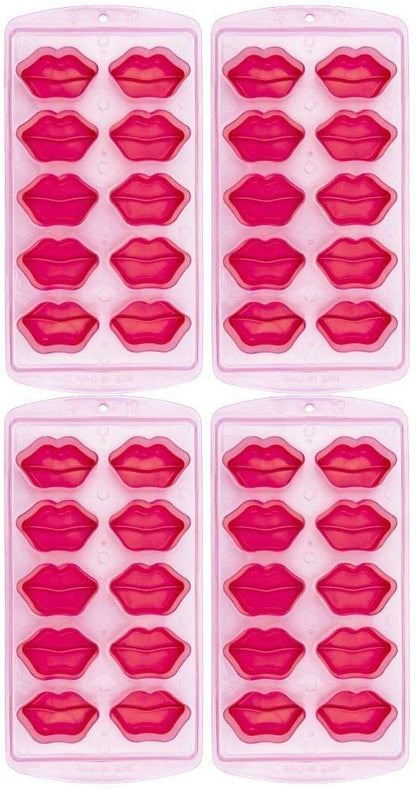 Pink Lips Ice Cube Tray - Set of 4