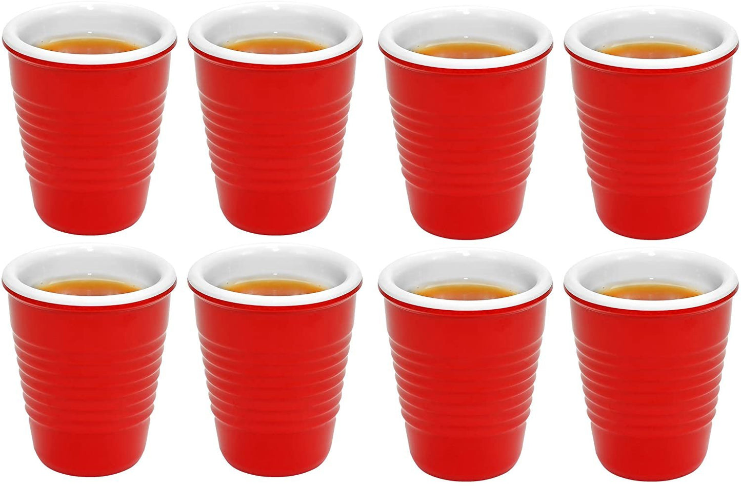 2oz Red Hard Plastic Shot Glass - Set of 4 - 2 Packs