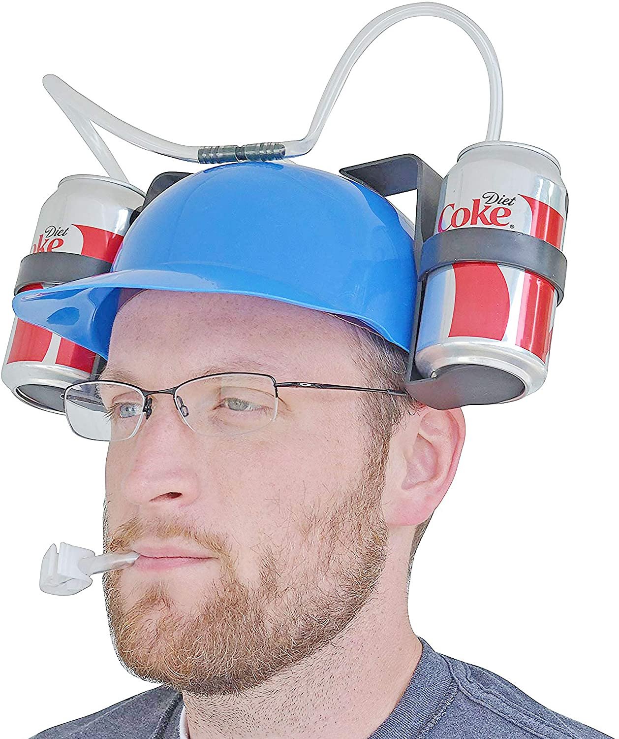 Beer and Soda Guzzler Helmet Blue