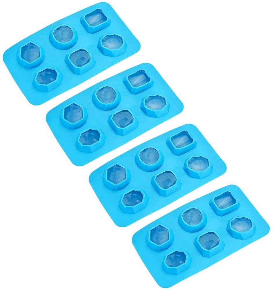 Blue Jewels Ice Cube Tray - Set of 4