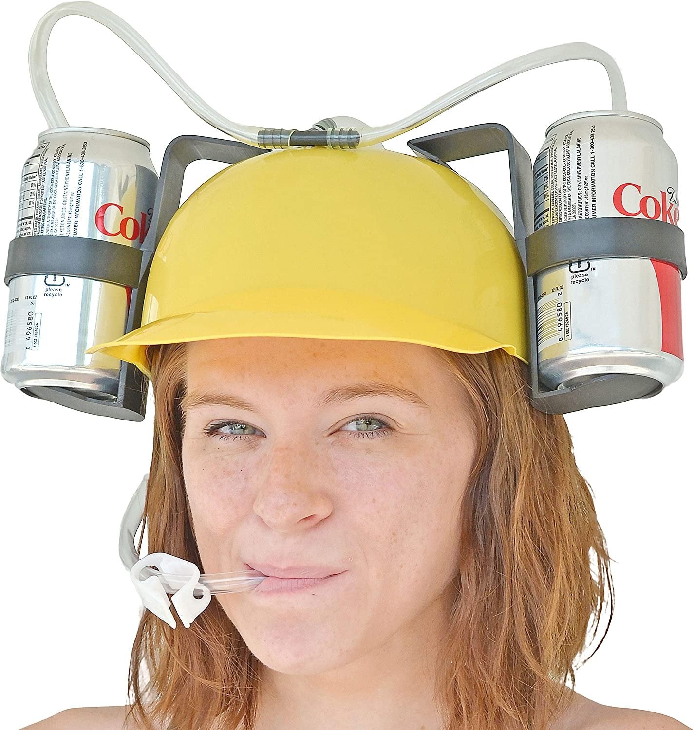 Beer and Soda Guzzler Helmet Yellow