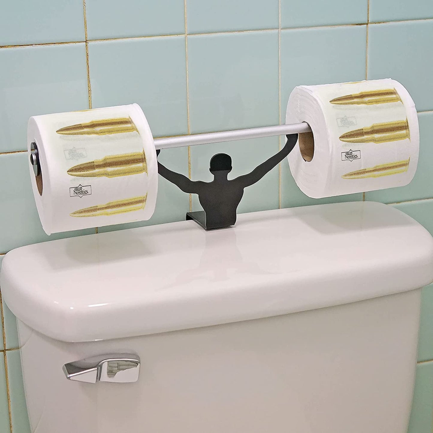 AK47 Bullets Toilet Paper w/ Strong Man Holder