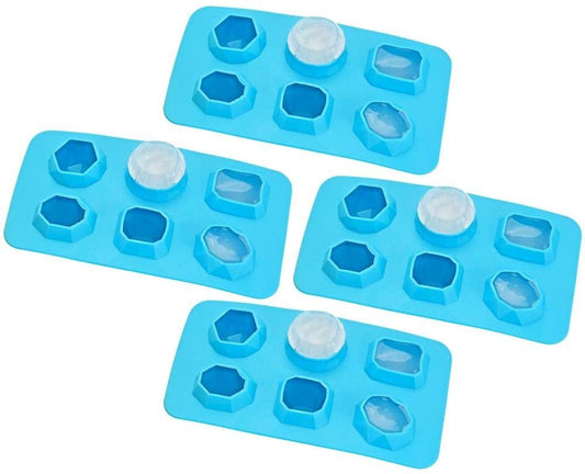 Blue Jewels Ice Cube Tray - Set of 4