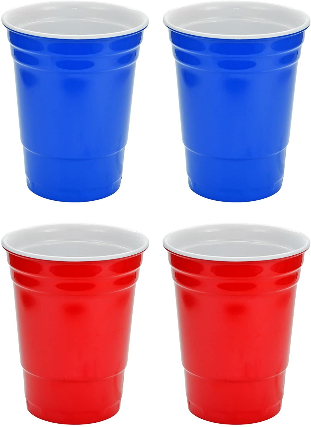 Melamine Red and Blue Cup - Set of 4