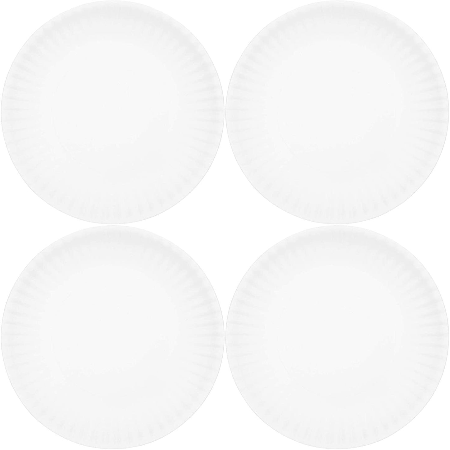 Reusable Paper White Dinner 9" Plates - Set of 4