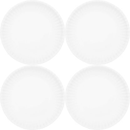 Reusable Paper White Dinner 9" Plates - Set of 4