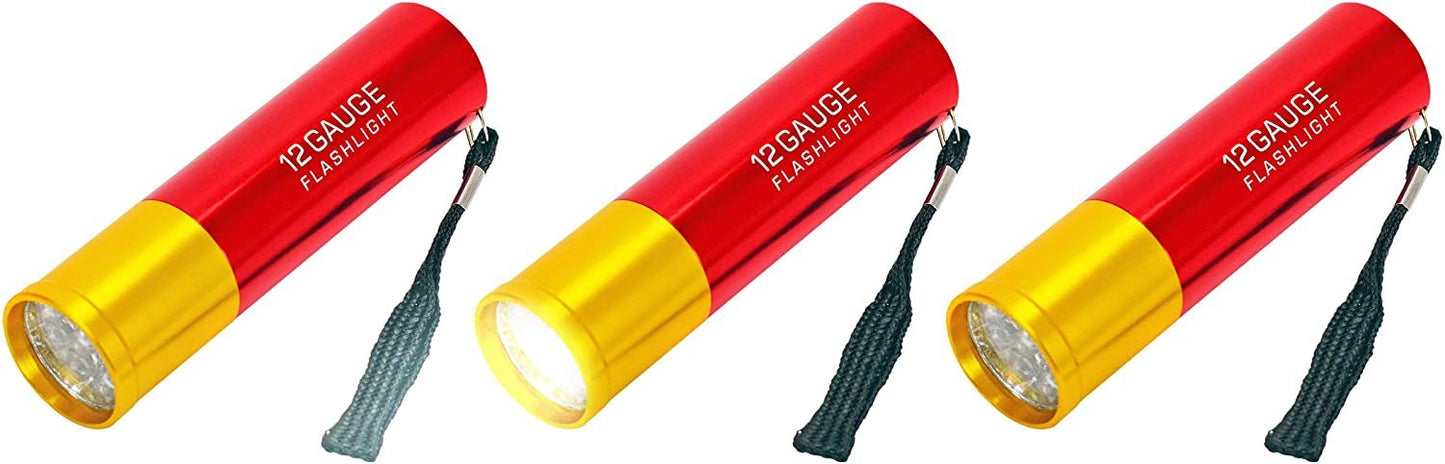 12 Gauge Shotgun Shell LED Flashlight - Set of 3