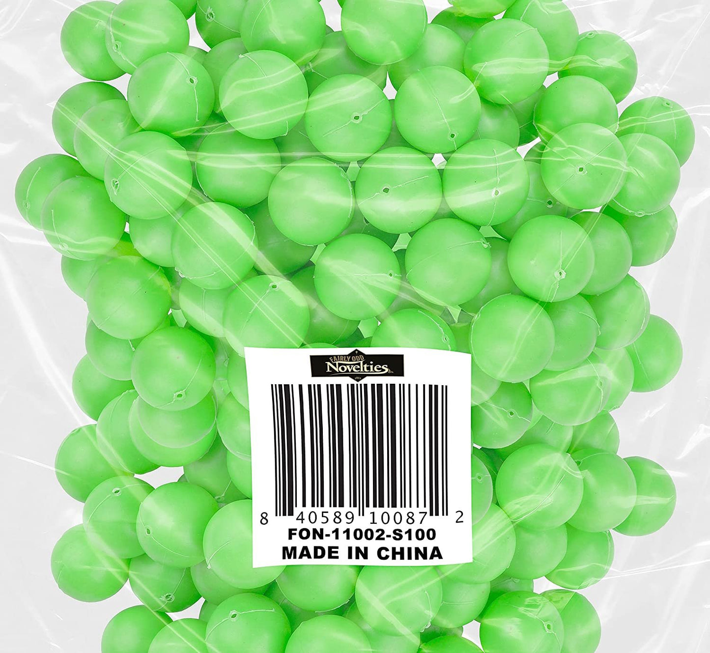 Fairly Odd Novelties 3/4" Mini Ping Pong/Table Tennis/Beer Pong Round Balls (100 Pack), 19mm, Green