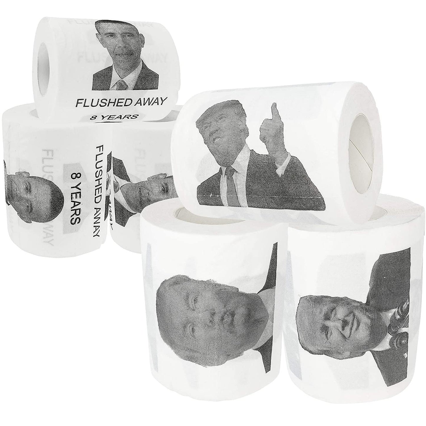 Donald Trump & Barack Obama Toilet Paper - Set of 6