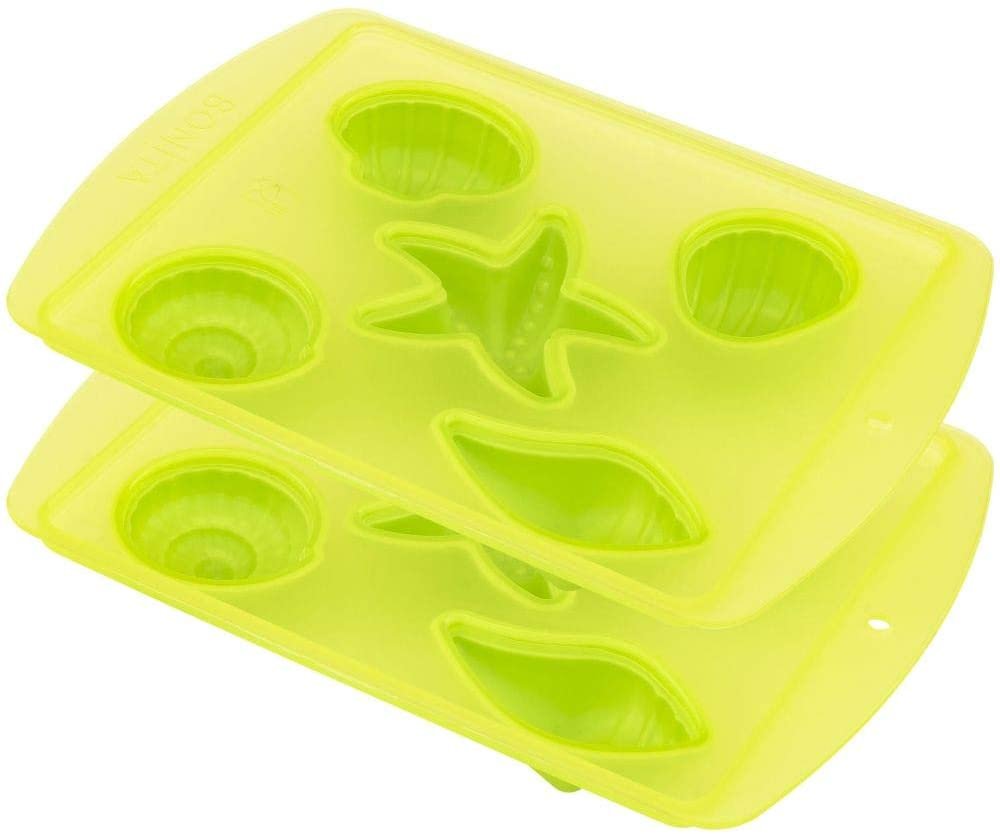 Green Seashells Ice Cube Trays - Set of 2