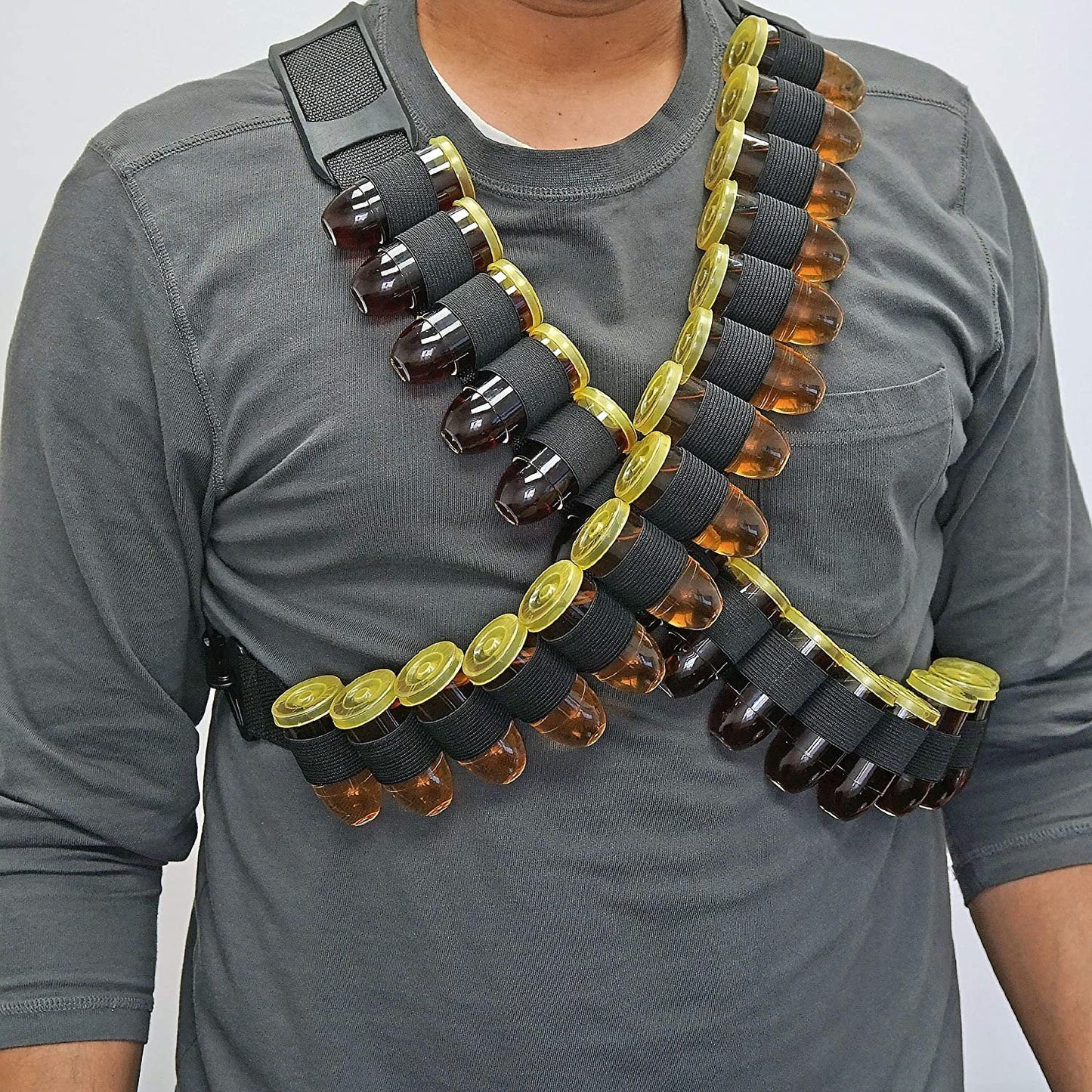 8 Bullet Shot Glasses Ammo Belt w/lids