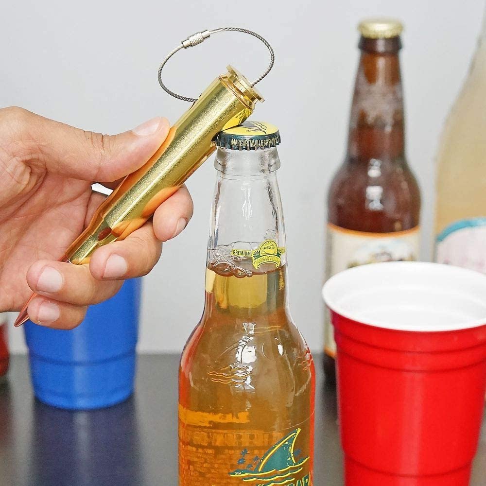 .50 Cal Bottle Opener W/Wire Keychain - Set of 2