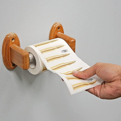 AK47 Bullets Toilet Paper w/ Strong Man Holder