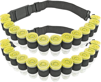 8 Bullet Shot Glasses Ammo Belt w/lids