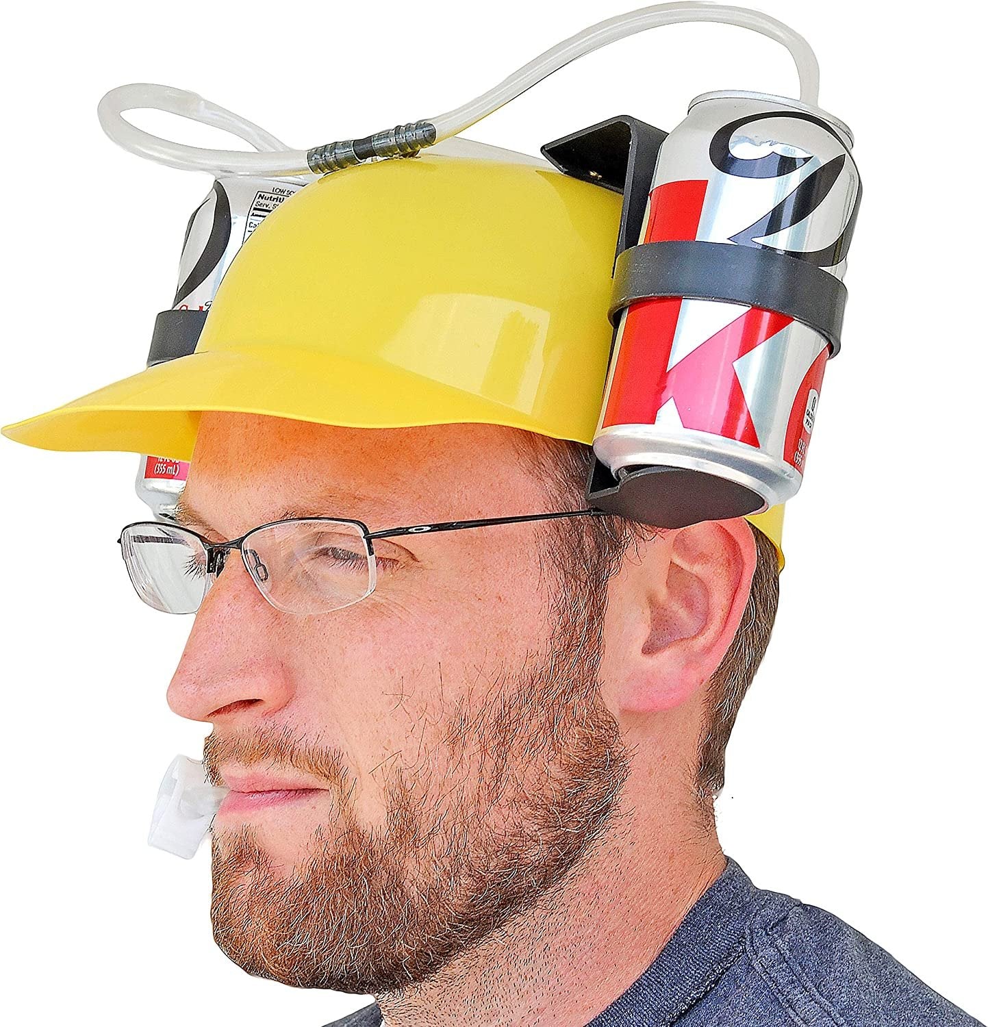 Beer and Soda Guzzler Helmet Yellow