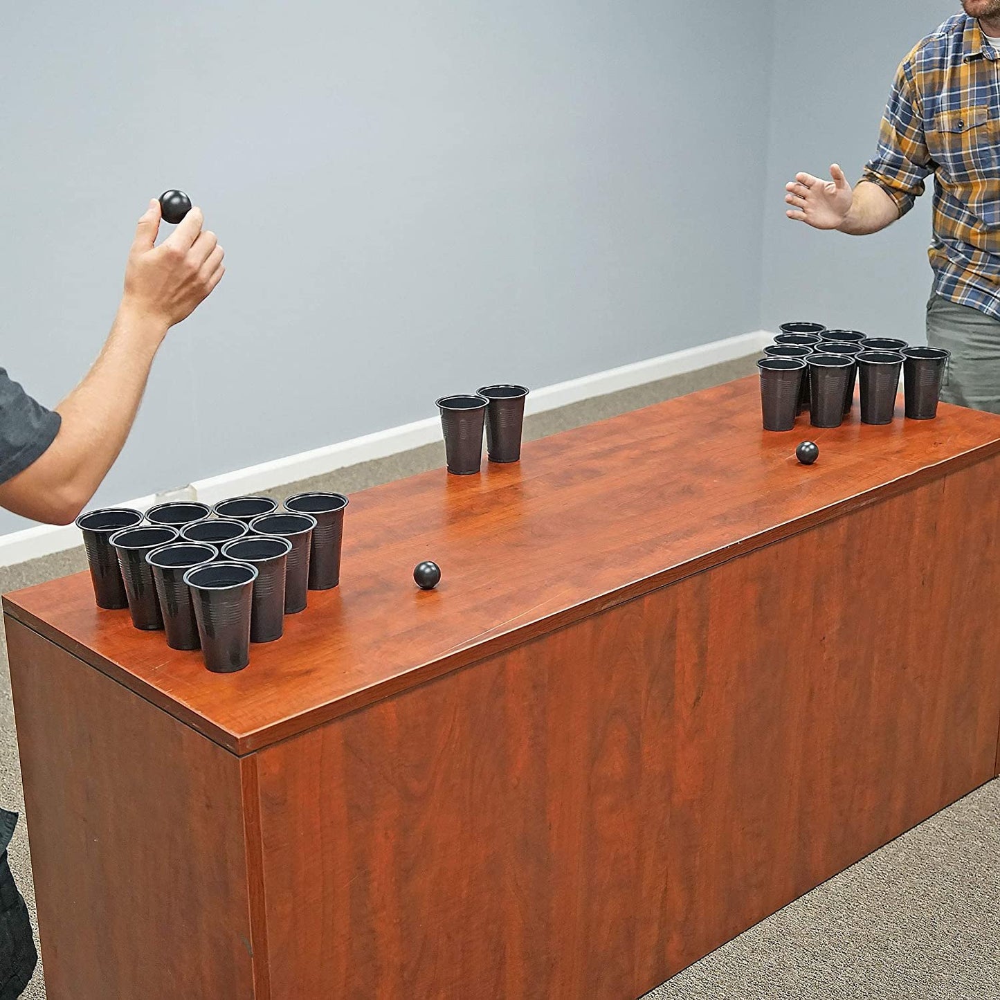 Black Beer Pong Set Cups and Balls